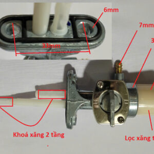 Khoá xăng Suzuki GZ125HS HJ125K-2A EN125 GS125 HJ125K GT125 GN250 Bigboy VanVan125 VanVan200 RV125 RV200 GD110 và các dòng xe tương ứng Hàng Chính Hãng Suzuki Bơm xăng cơ