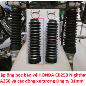 Cặp ống bọc bảo vệ phuộc che phuộc trước HONDA CB250 Nighthawk LA250 Master 125 Rebel 125 250 Custom 125 Dealim 125 Yamaha YB125 và các dòng xe tương ứng ty 31mm Giá 1 cặp Loại tốt